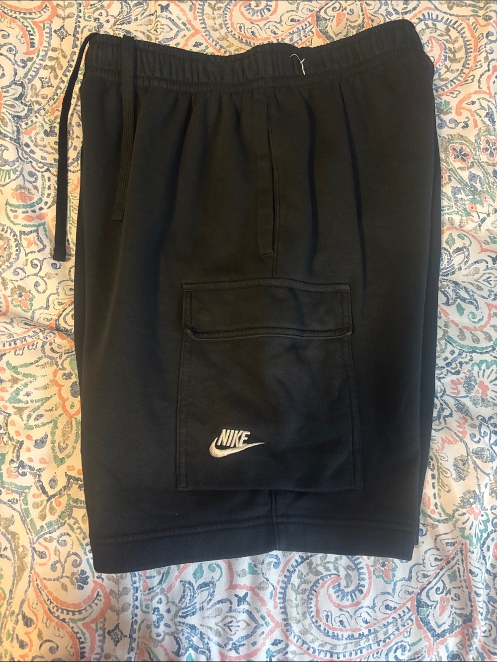 Nike Black Men's Athletic Cargo Shorts with Logo
